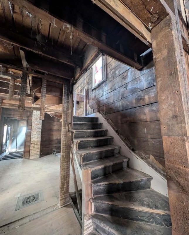 basement stairs gutted