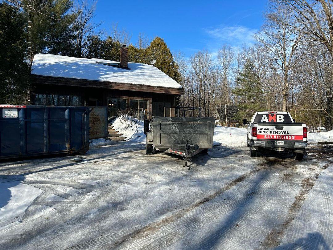 Parked AXB demolition truck