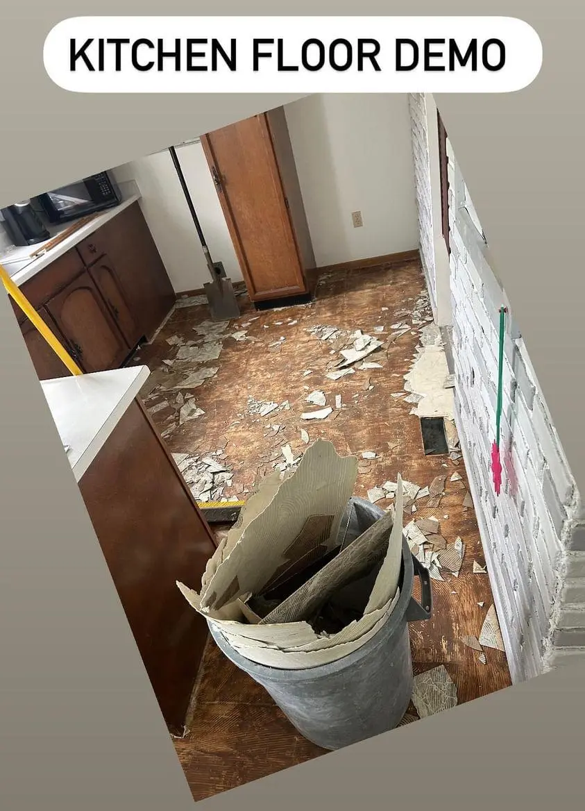 Kitchen floor demolition