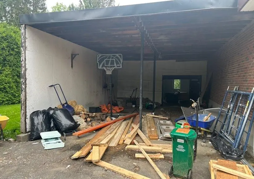 Destroyed shed