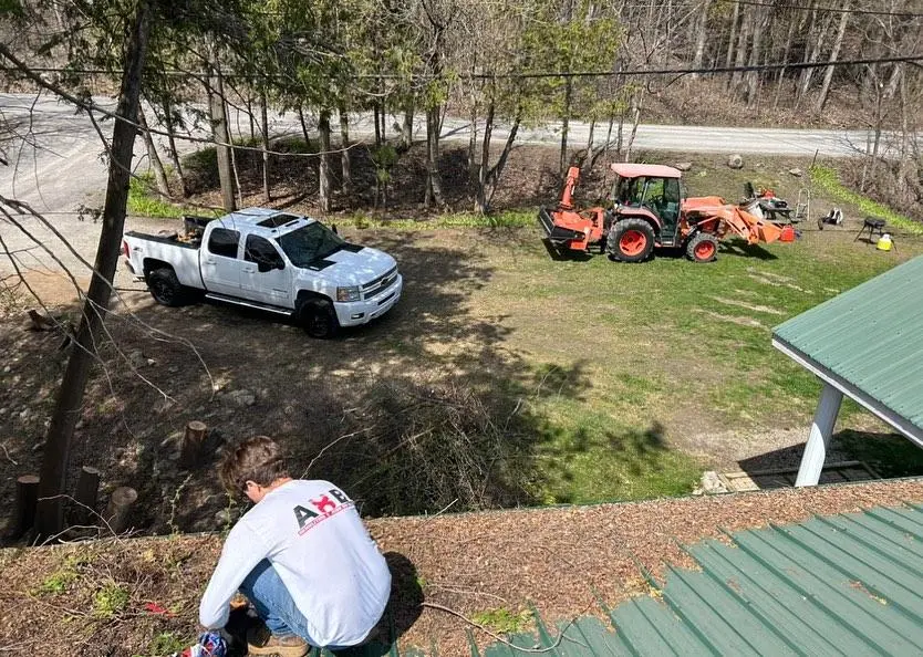 View of roof removal